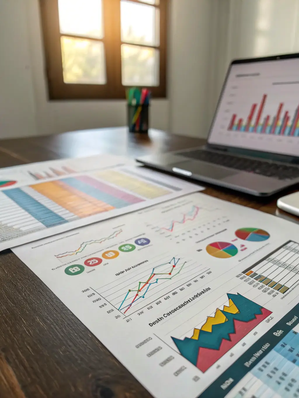 An image of a detailed market analysis report with charts and graphs, highlighting key trends in the wine industry, used to illustrate Grus Drinks' market analysis services.